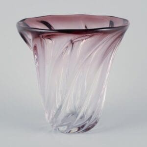 Art Deco Glasvase in Violetttönen von Val St. Lambert, Belgien, 1930er/40er Jahre