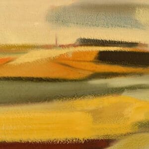Erik Bonow, dänischer Künstler. Ölbild auf Leinwand. Titel: 'Vendsyssel', 1963