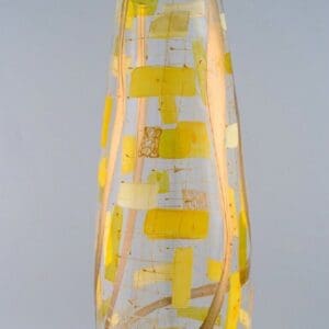 Große Bodenvase aus mundgeblasenem Kunstglas, 1960er Jahre