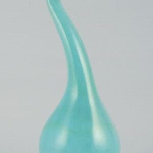 Mundgeblasene Kunstglasvase in Türkis aus Murano, Venedig, Bioform, 1960er/70er Jahre