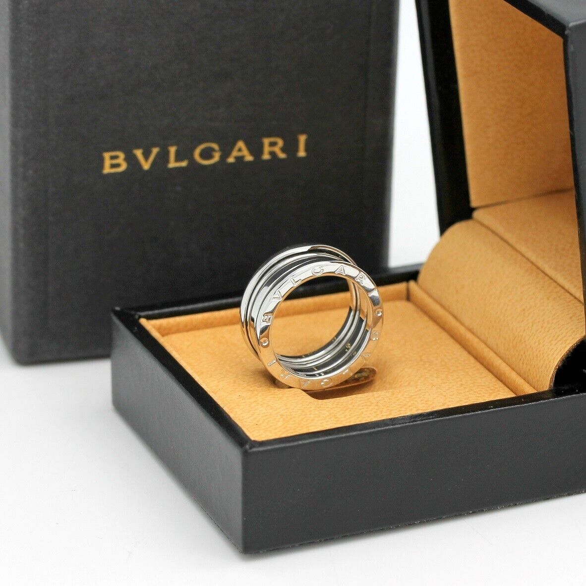 Bulgari B - Zero 1 Ring - 3 Bänder aus 18KT Weißgold - Größe 55 mit Bulgari Box