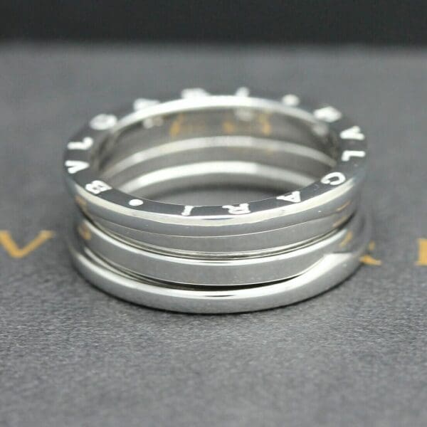 Bulgari B - Zero 1 Ring - 3 Bänder aus 18KT Weißgold - Größe 60 mit Bulgari-Box